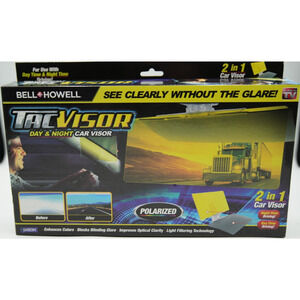 Bell + Howell‎ Tac Visor 2-in-1 Day & Night Car Visor – Polarized, New Sealed